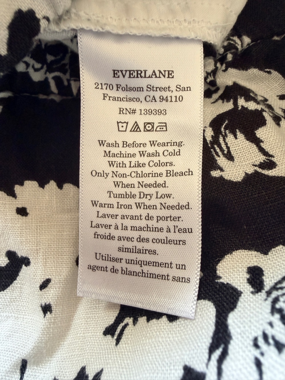 Everlane Linen Easy Shorts Floral Black White Medium European Flax Chic - Picture 7 of 11